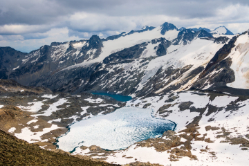 Circle Lake is still half frozen