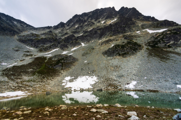 Blackcomb Lake in front of Blackcomb Peak