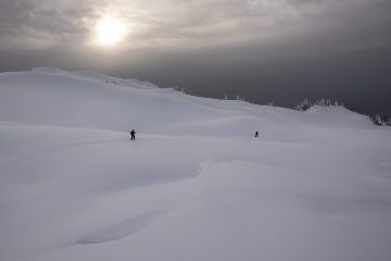 Back country skiers on Gin Peak