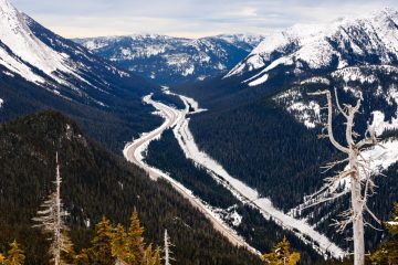 Views from Iago Peak, Highway 5 in the photo