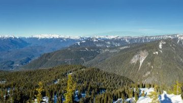 Panorama view on top of the Round Mountain