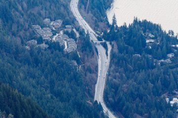 Highway 99 (aka Sea-to-sky highway) as seen from Saint Marks Summit