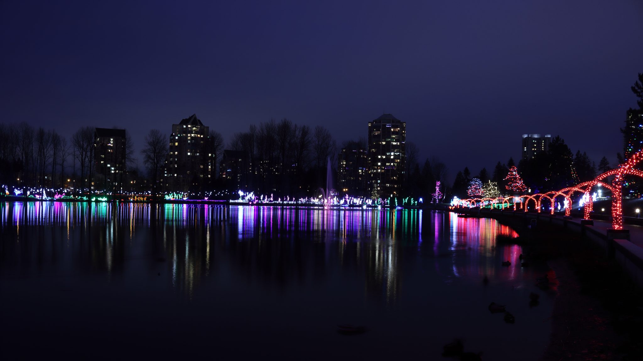 Lights at Lafarge Lake Coquitlam Photography